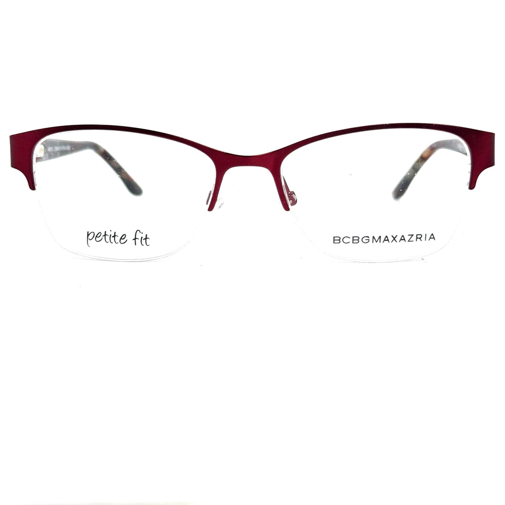 BCBG Maxazria Cat Eye Half‎ Frame Eyeglasses Irina Wine 49 16 125 H16876